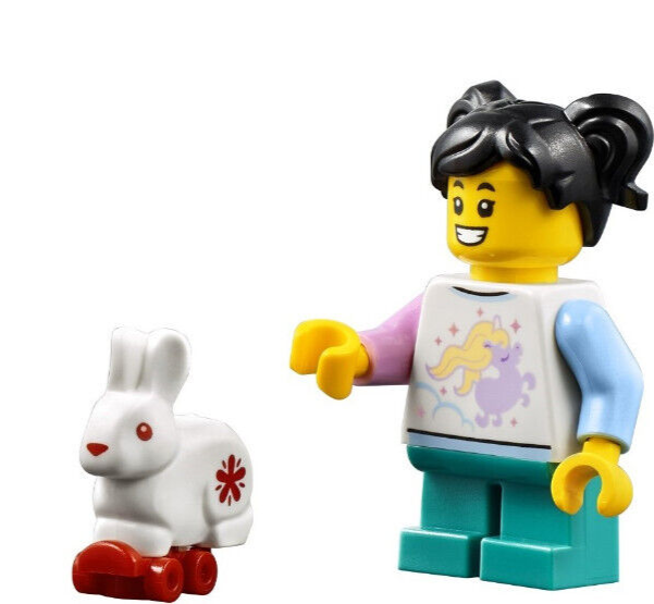 Lego Chinese New Year 80107 Spring Lantern Minifig: Girl Pigtails (hol232 Rabbit - StudBee